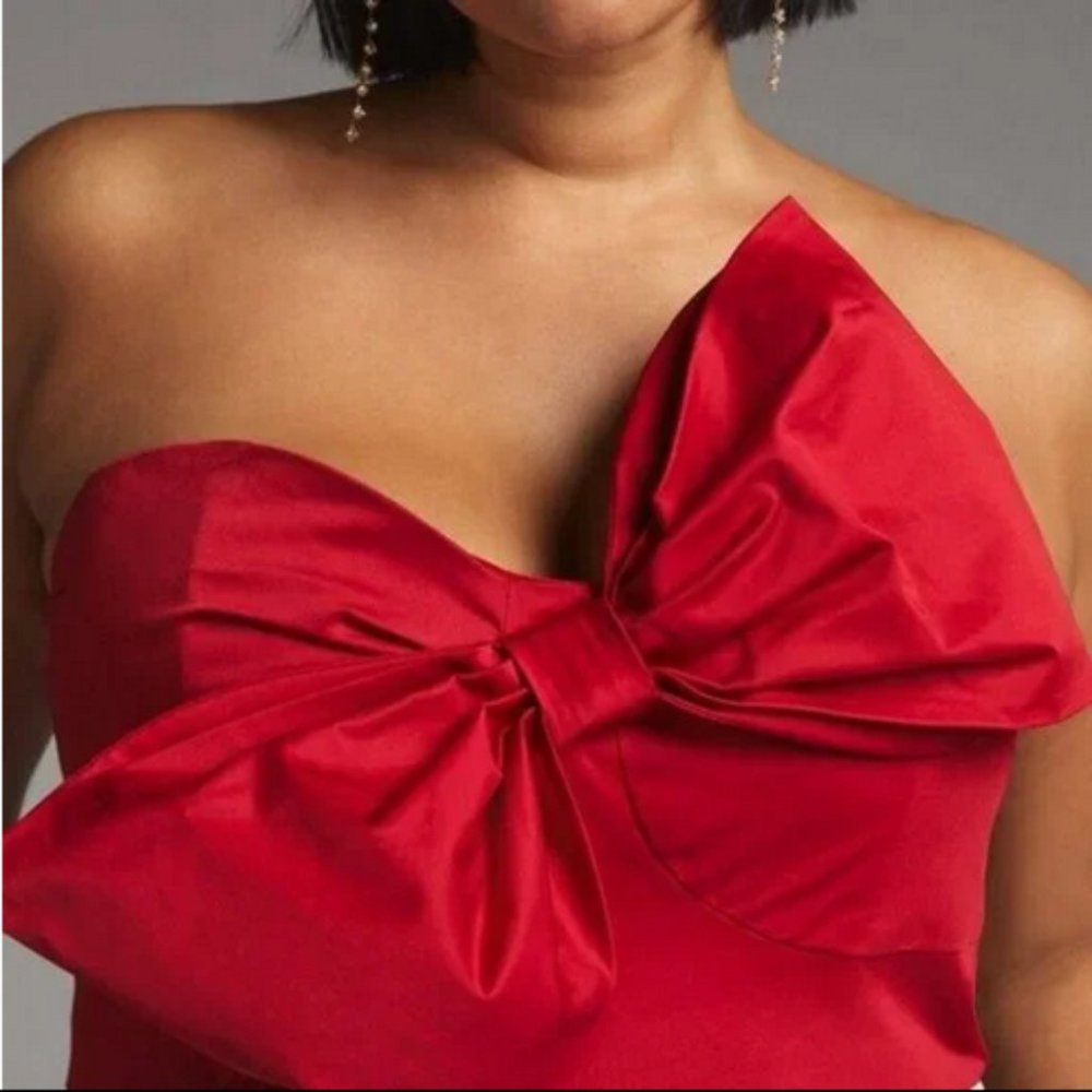 Anthropologie Hutch 2 NWT Red Bow-Tie Maxi Dress Gown Holiday Cocktail Party - Picture 8 of 9